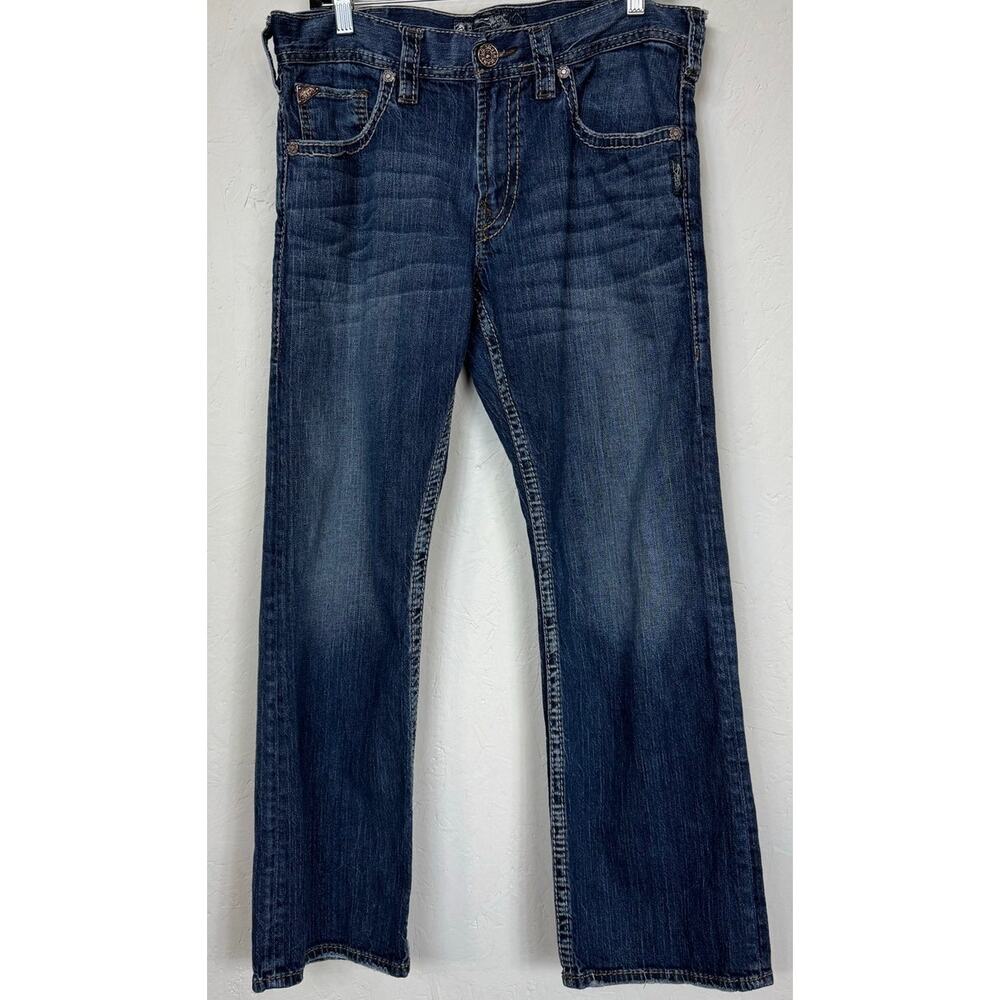 Silver Blue Straight Cut Jeans Men's Size 33x30